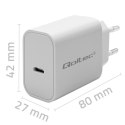Qoltec Ładowarka Super Quick PD | USB-C | 20W | 5-12V | 1.67-3A | Biała