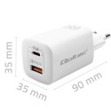 Qoltec Ładowarka sieciowa 65W GaN ULTRA | 5-20V | 2.25-3.25A | 1 x USB typ C PD | 1 x USB QC 3.0 | Laptop | Smartfon | Biała