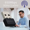 Qoltec Ultraszybki bezprzewodowy Mini Adapter USB Wi-Fi | standard AC | 650Mbps