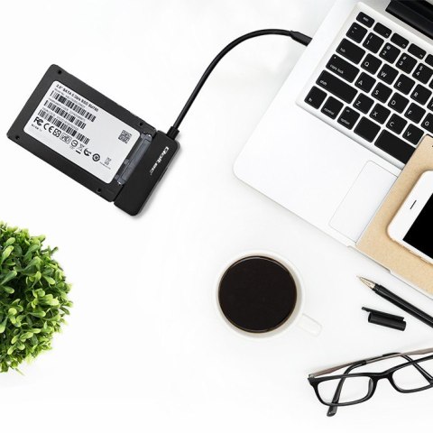 Qoltec Adapter SATA | Przejściówka na dysk SSD HDD 2.5" | USB-C | Super speed 5Gb/s | 2TB | 19cm