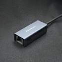 Qoltec Adapter sieciowy przejściówka USB-C 3.1 | RJ45 | Ethernet | 1000Mb/s | Aluminiowy