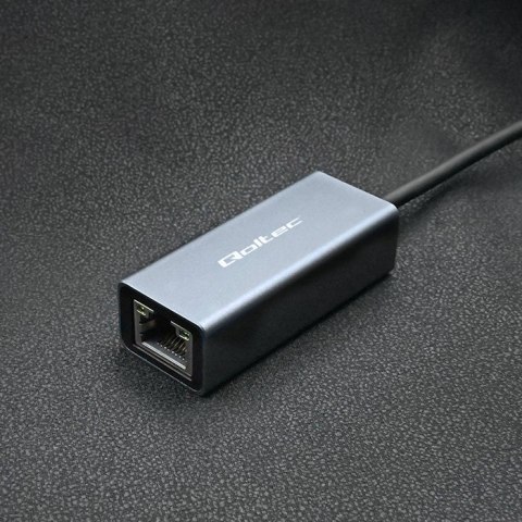 Qoltec Adapter sieciowy przejściówka USB-C 3.1 | RJ45 | Ethernet | 1000Mb/s | Aluminiowy