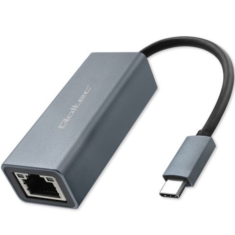 Qoltec Adapter sieciowy przejściówka USB-C 3.1 | RJ45 | Ethernet | 1000Mb/s | Aluminiowy