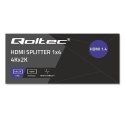 Qoltec Aktywny rozdzielacz Splitter 4 x HDMI 4K x 2K | 3.4Gb/s | High stability