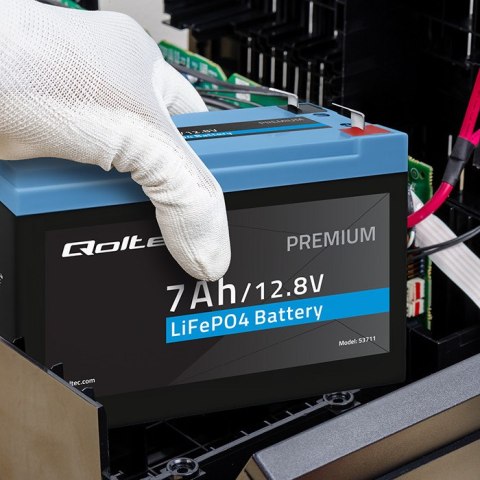 Qoltec Akumulator LiFePO4 Litowo-Żelazowo-Fosforanowy | 12.8V | 7Ah | 89.6Wh | BMS