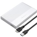 Qoltec Aluminiowa Obudowa | Kieszeń na dysk SSD HDD 2.5" | SATA | USB 3.0 | Super speed 5Gb/s | 2TB | Srebrny