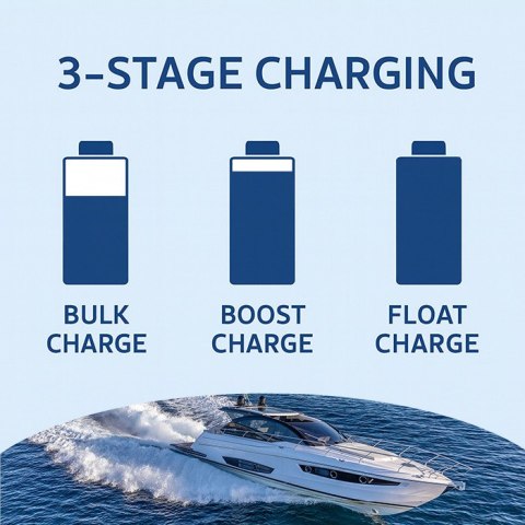 Qoltec Inteligentna profesjonalna ładowarka Monolith do akumulatorów LiFePO4 AGM GEL SLA | 30A | 12V
