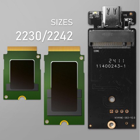 Qoltec Mini Aluminiowa Obudowa | Kieszeń na dysk M.2 SSD | NVMe | PCIe | USB 3.1 | Super speed 10Gb/s | 2TB | Srebrna