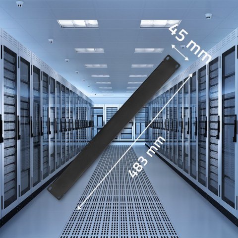 Qoltec Solidny stalowy Panel zaślepiający do szaf RACK 19" | 1U