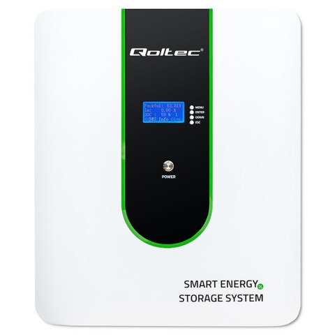 Qoltec Stabilny Magazyn energii LiFePO4 | 5.12kWh | 51.2V | 100Ah | BMS | LCD