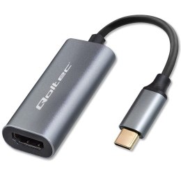 Qoltec Adapter Aluminiowa Przejściówka USB-C 3.1 MHL na HDMI 4K | 60Hz | 32AWG do Laptop Smartfon