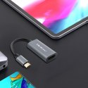 Qoltec Adapter Aluminiowa Przejściówka USB-C 3.1 MHL na HDMI 4K | 60Hz | 32AWG do Laptop Smartfon