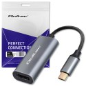 Qoltec Adapter Aluminiowa Przejściówka USB-C 3.1 MHL na HDMI 4K | 60Hz | 32AWG do Laptop Smartfon