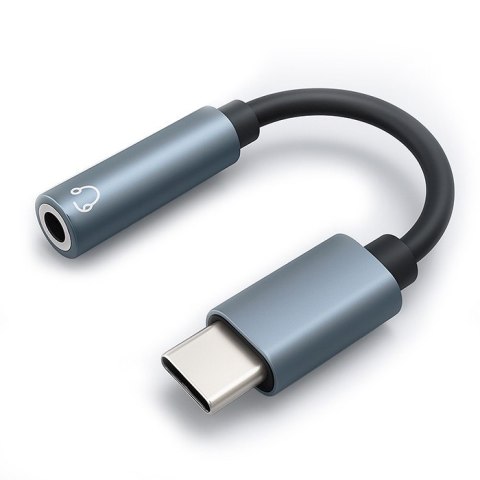 Qoltec Adapter przejściówka USB-C | Jack 3.5mm | 10cm | Aluminium