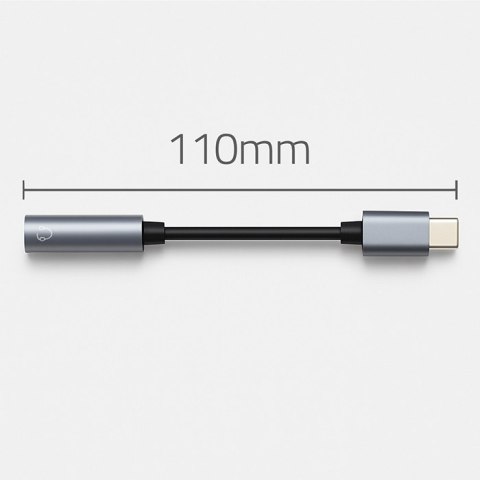 Qoltec Adapter przejściówka USB-C | Jack 3.5mm | 10cm | Aluminium