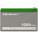 Qoltec Akumulator AGM | 12V | 10Ah | Bezobsługowy | Wydajny | LongLife | do UPS, security