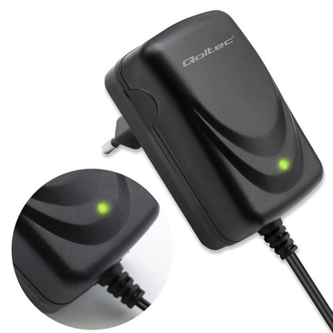 Qoltec Automatyczna ładowarka do akumulatora AGM GEL STD 12V | 1A | Prostownik z sygnalizatorem LED