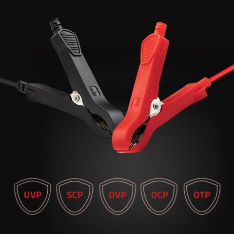 Qoltec Automatyczna ładowarka do akumulatora AGM GEL STD 6V/12V| 2A | Prostownik z funkcją naprawy i wyświetlaczem LED