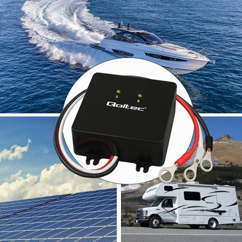 Qoltec Balanser napięcia 24V do akumulatorów 2 x 12V | 5A | LiFePO4 AGM GEL