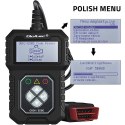 Qoltec Cyfrowy Tester diagnostyczny Interfejs ProLine | OBDII EOBD | Polskie MENU | 8V-25V | Dual system