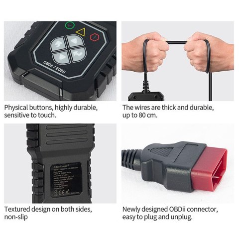 Qoltec Cyfrowy Tester diagnostyczny Interfejs ProLine | OBDII EOBD | Polskie MENU | 8V-25V | Dual system