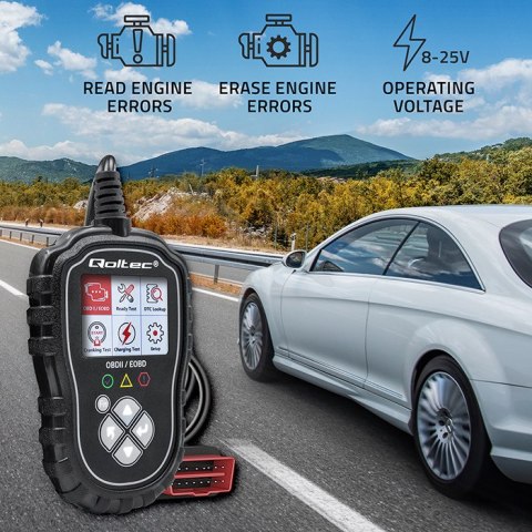 Qoltec Cyfrowy Tester diagnostyczny ProLine | OBD2 EOBD | Polskie MENU | 8V-25V | Dual System