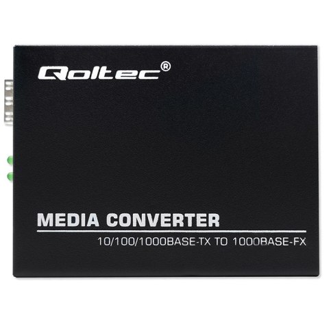 Qoltec Dwukierunkowy Media Konwerter SWITCH Ethernet 1x RJ45 1x SFP| 1000Mb/s | 5V