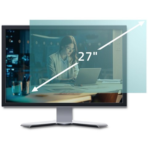 Qoltec Filtr światła niebieskiego 27" | 16:9 | Ochrona wzroku | Anti Glare | Matowy | na monitor