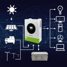 Qoltec Hybrydowy inwerter solarny Off-Grid 11000W | 160A | 48V | MPPT | BMS | Sinus | opcja Wi-Fi | Power Factor 1.0