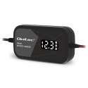 Qoltec Inteligentna mikroprocesorowa ładowarka 12V | 2A | Prostownik do akumulatora AGM GEL | LCD
