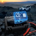 Qoltec Inteligentna mikroprocesorowa ładowarka 12V 8A | 24V 4A| Prostownik z funkcją naprawy do akumulatora AGM GEL | LCD