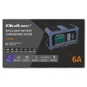 Qoltec Inteligentna mikroprocesorowa ładowarka z testerem baterii i funkcją naprawy 12V | 6A | LCD | Prostownik do akumulatora A