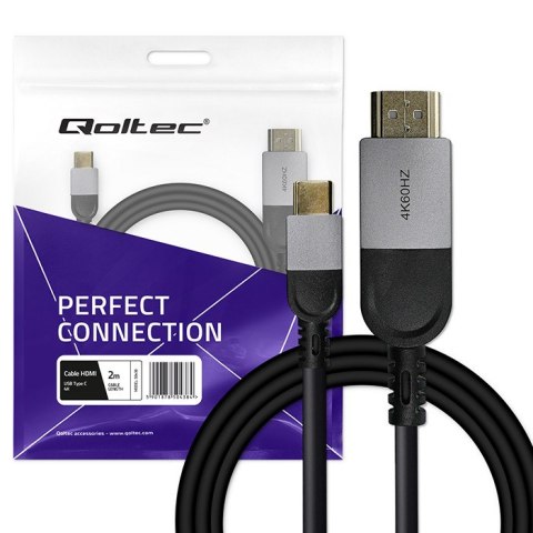 Qoltec Kabel Adapter USB-C na HDMI high speed 4K | 60Hz | 32AWG | 2m