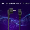 Qoltec Kabel zasilający kątowy SCHUKO | IEC C5 | Koniczynka | 3x1.0mm² | 1.5m