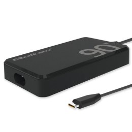 Qoltec Ładowarka sieciowa 90W GaN Super Fast SLIM | PD | 5-20V | 4.5A | USB-C 3.1 | Laptop | MacBook | Smartfon | + kabel