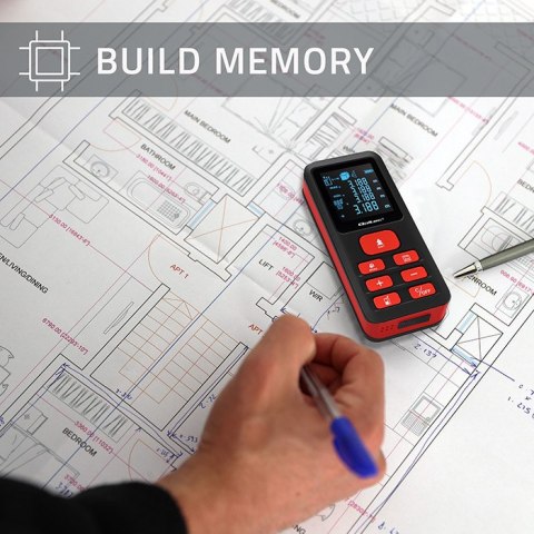 Qoltec Precyzyjny cyfrowy dalmierz laserowy z elektroniczną poziomicą | podświetlany LCD | 120m