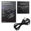 Qoltec Rozdzielacz Splitter mini SWITCH 1x2 port RJ45 | 1000Mbps | USB-C | Aluminium