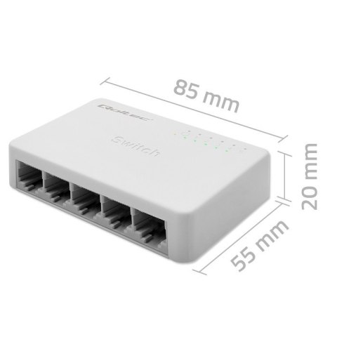 Qoltec SWITCH Przełącznik sieciowy 5 x port RJ45 | 1000Mbps | Fast Ethernet | LAN