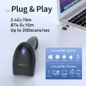 Qoltec Skaner czytnik kodów kreskowych i QR | 1D 2D | USB | Bluetooth