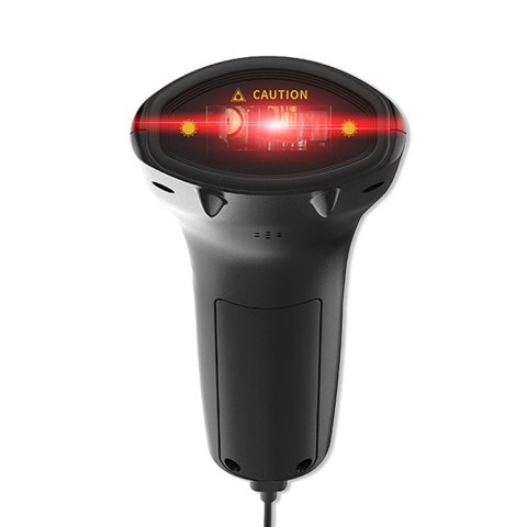 Qoltec Skaner czytnik kodów kreskowych + stojak na skaner | 1D | USB