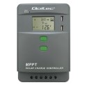 Qoltec Solarny regulator ładowania MPPT z czujnikiem temperatury 10A |12V / 24V | LCD | 2 x USB | Bluetooth | APP | GEL | LiFePO