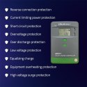 Qoltec Solarny regulator ładowania MPPT z czujnikiem temperatury 40A |12V / 24V | LCD | 2 x USB | Bluetooth | APP | GEL | LiFePO