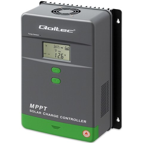 Qoltec Solarny regulator ładowania MPPT z czujnikiem temperatury 60A |12V / 24V | LCD | Bluetooth | APP | GEL | LiFePO4
