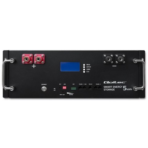 Qoltec Stabilny Magazyn energii LiFePO4 do RACK | 5.12kWh | 51.2V | 100Ah | BMS | LCD