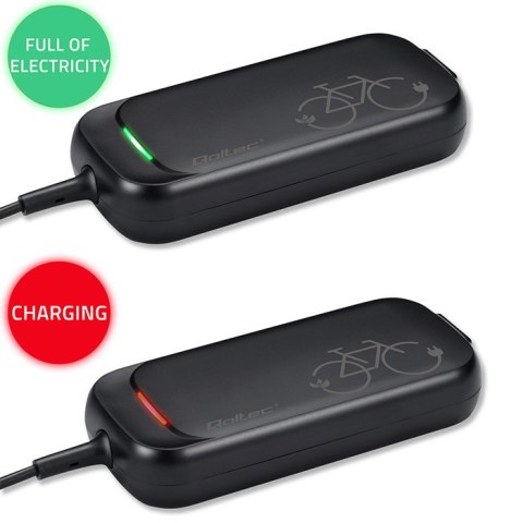 Qoltec Szybka Ładowarka do roweru skutera elektrycznego XIAOMI 36V | 42V | 2A | 8.0*8.0mm+pin | wodoodporna +kabel zasilający