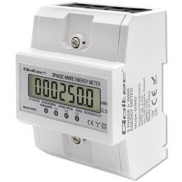 Qoltec Trójfazowy elektroniczny licznik | miernik zużycia energii na szynę DIN | 400V | 100A | LCD | 4P
