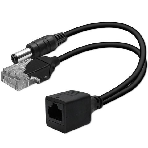 Qoltec Adapter zasilania PoE | LAN | RJ-45 | 5.5*2.1 mm