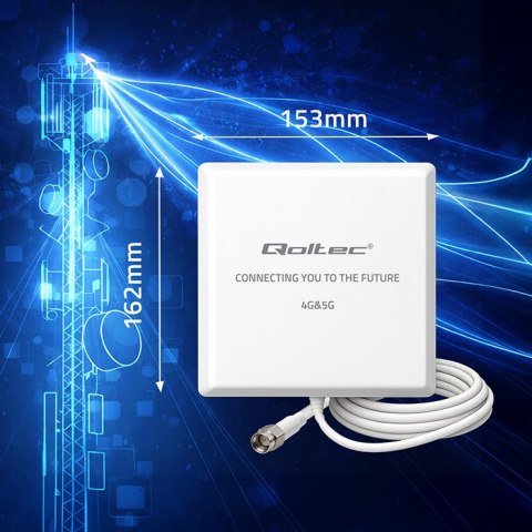 Qoltec Antena 4G 5G | 9dBi | kierunkowa | zewnętrzna | SMA | wodoodporna | 3m