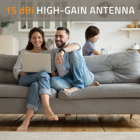 Qoltec Antena 4G LTE | 15dBi | dookólna | zewnętrzna | SMA | włókno szklane