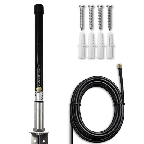 Qoltec Antena 4G LTE | 15dBi | dookólna | zewnętrzna | SMA | włókno szklane